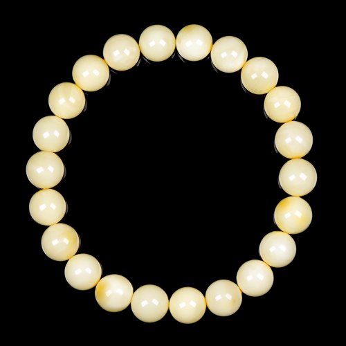 正佳珠寶 Gemsrich Jewelry 【正佳珠寶】蜜蠟琥珀 頂級微妖花純白蜜 8.4-8.8mm 純白蜜蠟手珠