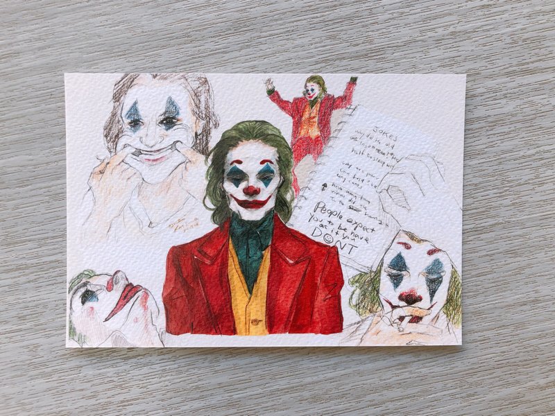 小丑Joker2019 電影插畫明信片 - 卡片/明信片 - 紙 