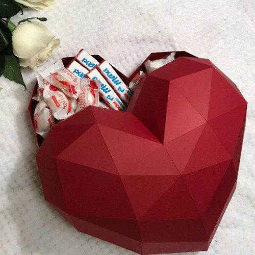 gurko Papercraft Heart Box N1, St Valentine's Day, Love, Pdf, Gurko, Pepakura
