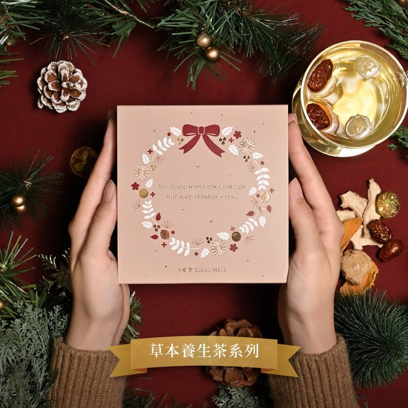 [Recommendation for exchanging gifts] Christmas ten-in-one comprehensive tea gift-herbal health tea (with gift bag and small card) - Tea - Fresh Ingredients Khaki