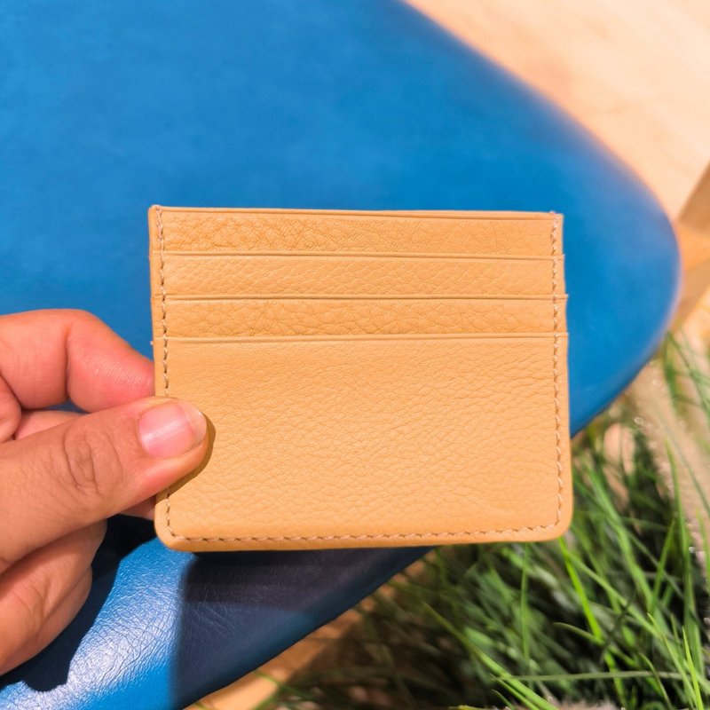 C006 Card Case Wallet - Beige - Genuine leather - 皮夾/長短夾/錢包 - 真皮 黃色