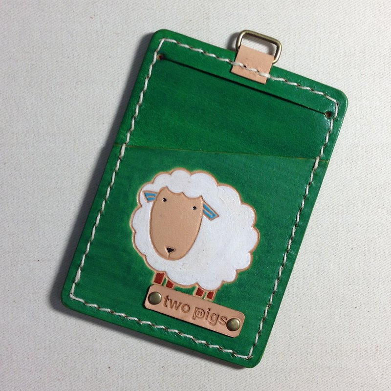 Identification Card/Certificate Set/Ticket Holder_Pure Cowhide_Straight Type-Sheep Bae_Can Hit English Names - ID & Badge Holders - Genuine Leather Multicolor
