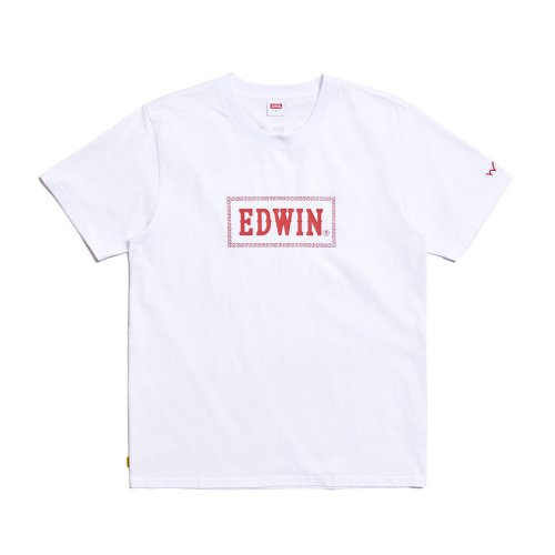 EDWIN 臺灣總代理 EDWIN 男款 白沙屯 媽祖保庇短袖T恤 (白色)#上衣