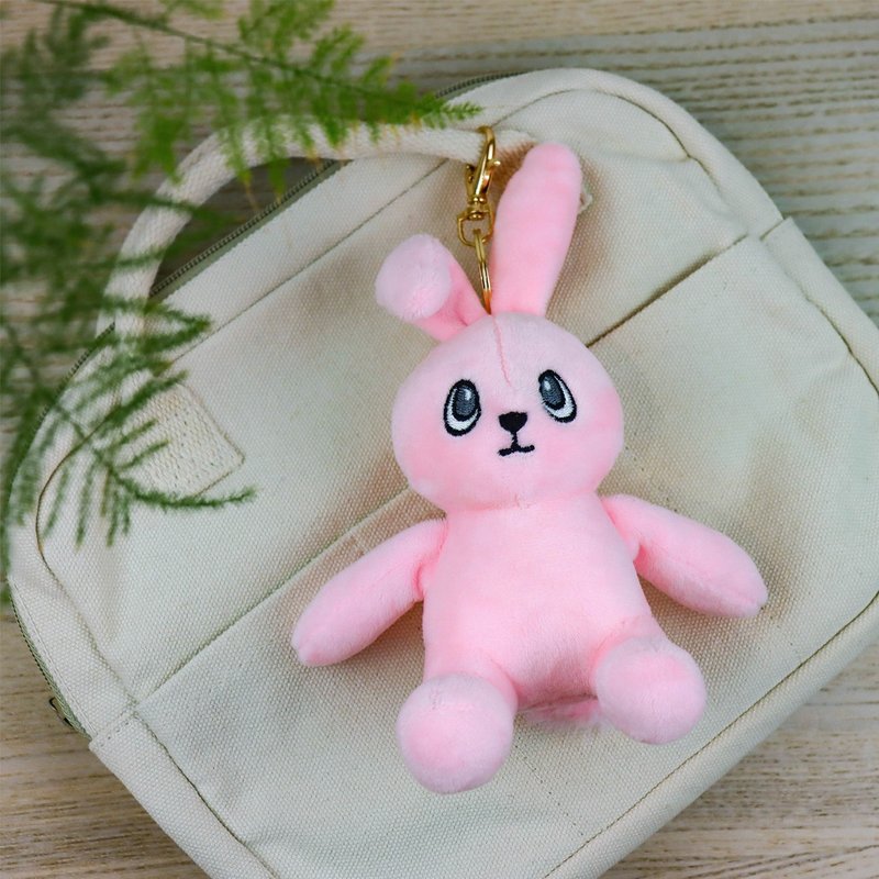 Artist Zhao Shuqiao Chiao Qiao's art world bunny pendant - Charms - Other Materials Pink