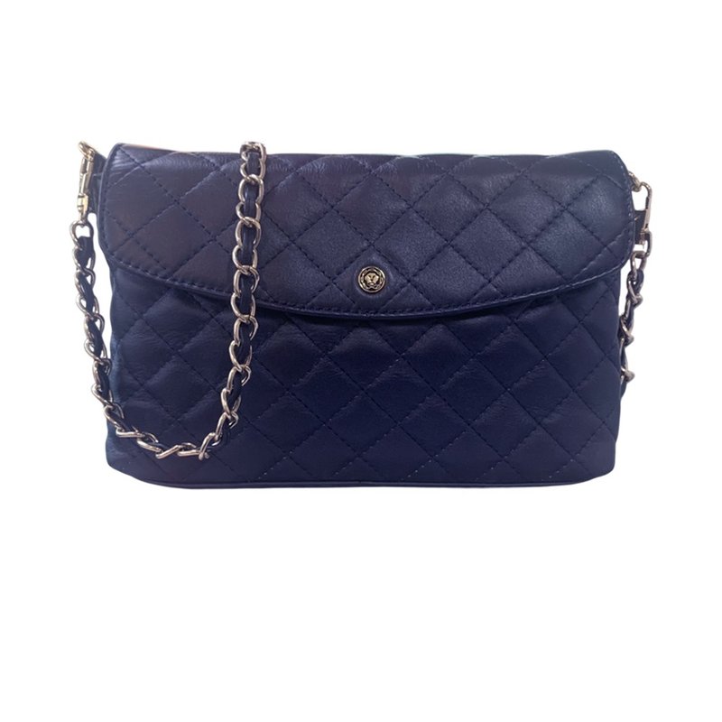 CROSS 数量限定1割引き プレミアムカーフレザー キルティングショルダーバッグ ロイヤルブルー 新品同様の展示品 - トートバッグ・ハンドバッグ - 革 ブルー