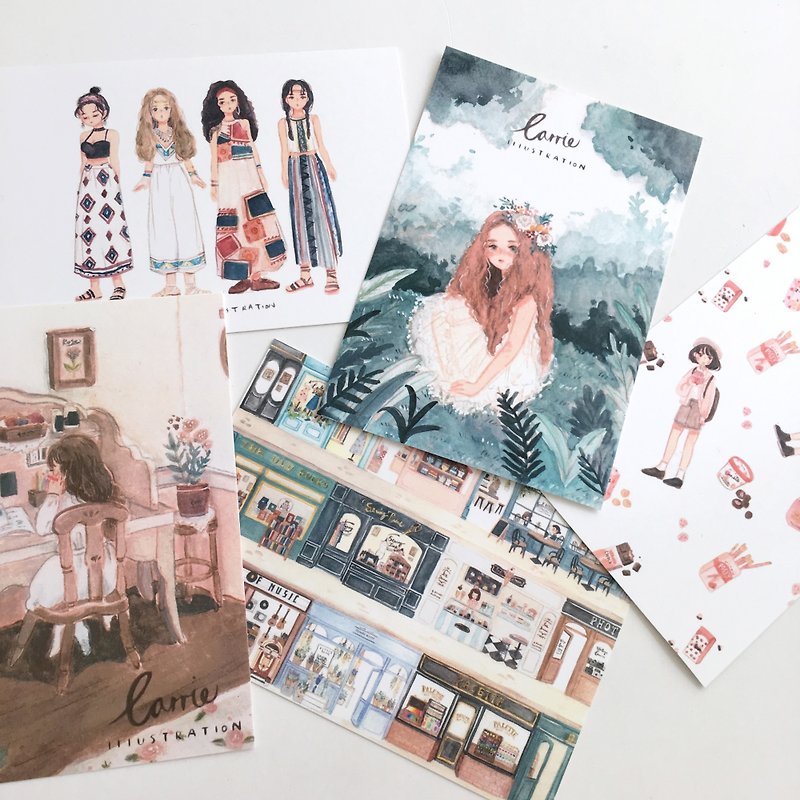 Carrie2018 Postcard Set 5pcs - Cards & Postcards - Paper Multicolor