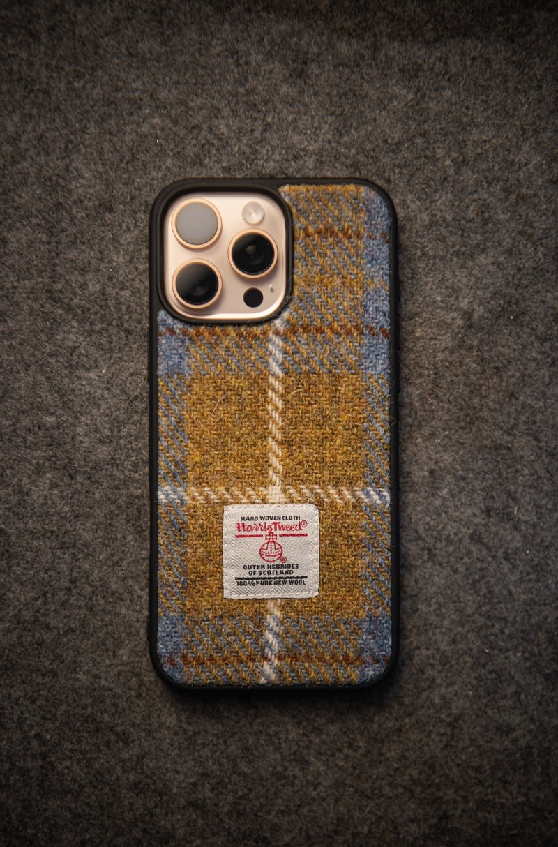 Harris tweed適用蘋果iphone12/13/14/15/16pro格紋硅膠手機殼 - 手機殼/手機套 - 羊毛 