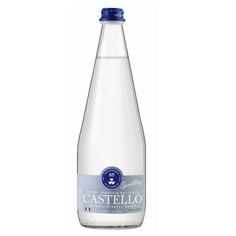 CASTELLO Sparkling Mineral Water 750ML 2 boxes free shipping set (6 bottles/box) - Health Foods - Glass Transparent