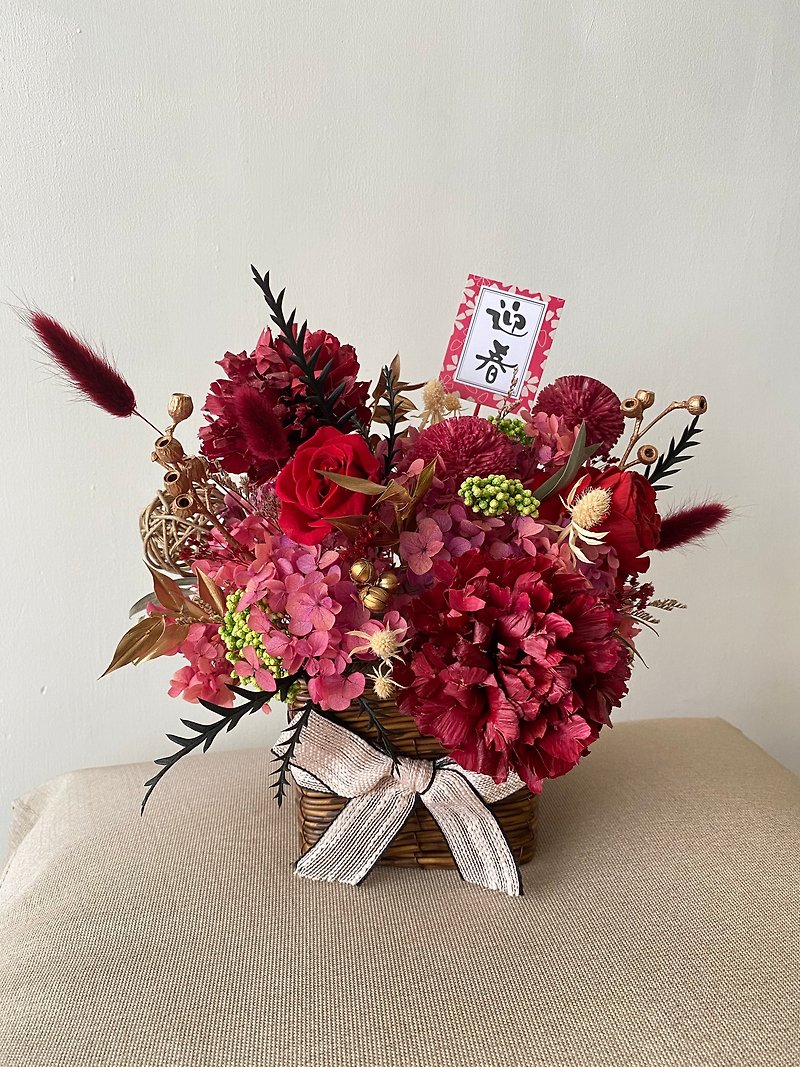 New Year potted flowers. New Year flower gifts. Festiveness. New Year decorations. Flower gifts. Preserved flowers. Potted flowers. - Dried Flowers & Bouquets - Plants & Flowers Red