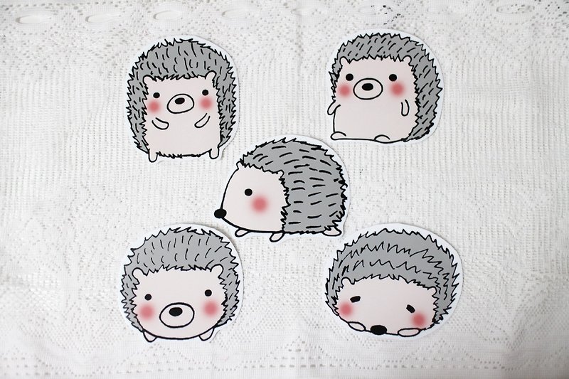 Waterproof Sticker Set_Little Hedgehog Series (a set of 5 sheets) - สติกเกอร์ - วัสดุกันนำ้ 