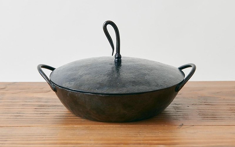 鍛冶職人の鉄鍋L・専用蓋セット - 鍋子/烤盤 - 其他金屬 黑色