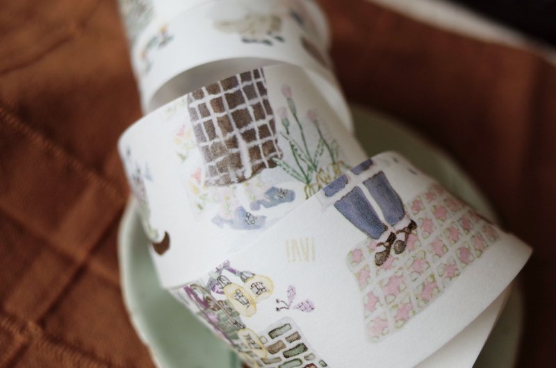 Corner Garden/Waji Release Paper Tape - Washi Tape - Paper White