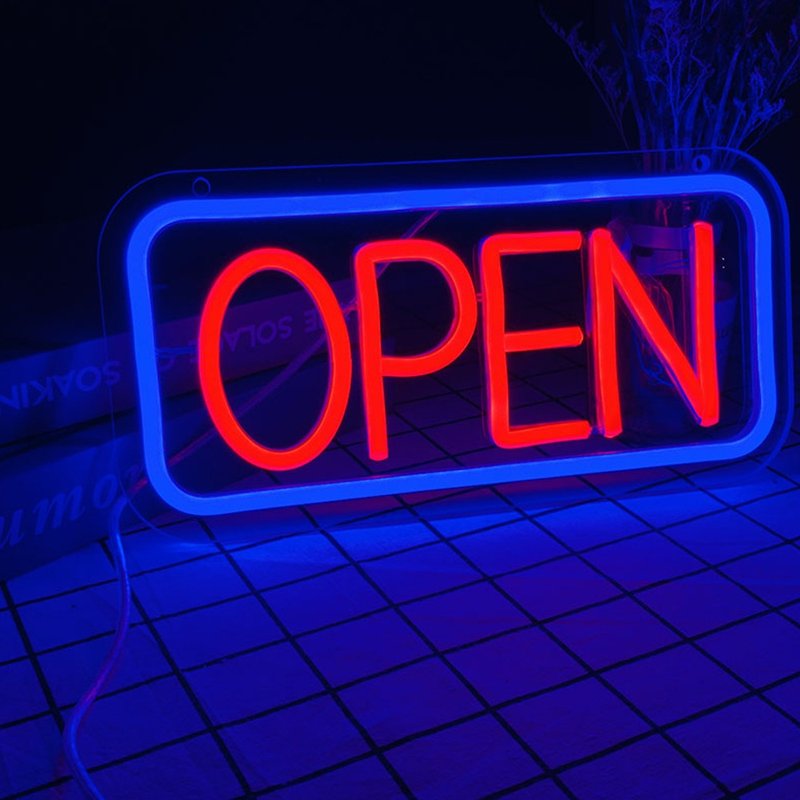 OPEN 店鋪營業中霓虹燈牌發光字 - 燈具/燈飾 - 壓克力 透明
