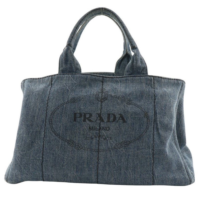 【日本直送】プラダ PRADA カナパトートL ハンドバッグ B1872B デニム 青 レディース【中古】 - 手提包/手提袋 - 棉．麻 藍色