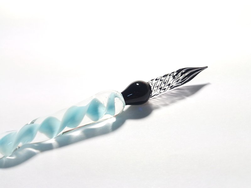 Glass dip pen / wave flower - อุปกรณ์เขียนอื่นๆ - แก้ว สีน้ำเงิน