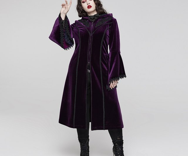 Hooded discount velvet coat