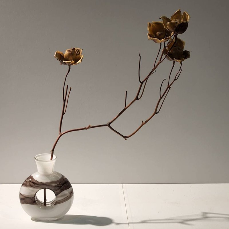 墨系列ll 手作玻璃花器 純手工吹製 - 花瓶/花器 - 玻璃 多色