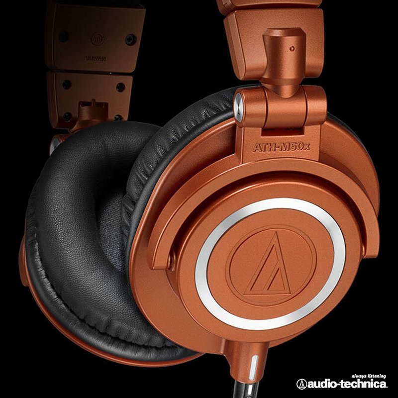 鐵三角 ATH-M50x MO 監聽式耳罩耳機 金屬光×明亮橙 - 耳機/藍牙耳機 - 其他材質 多色