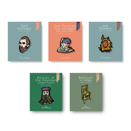 MR.LEMONHEAD Big fan patches set 5 pieces / Vincent van Gogh / iron on patch