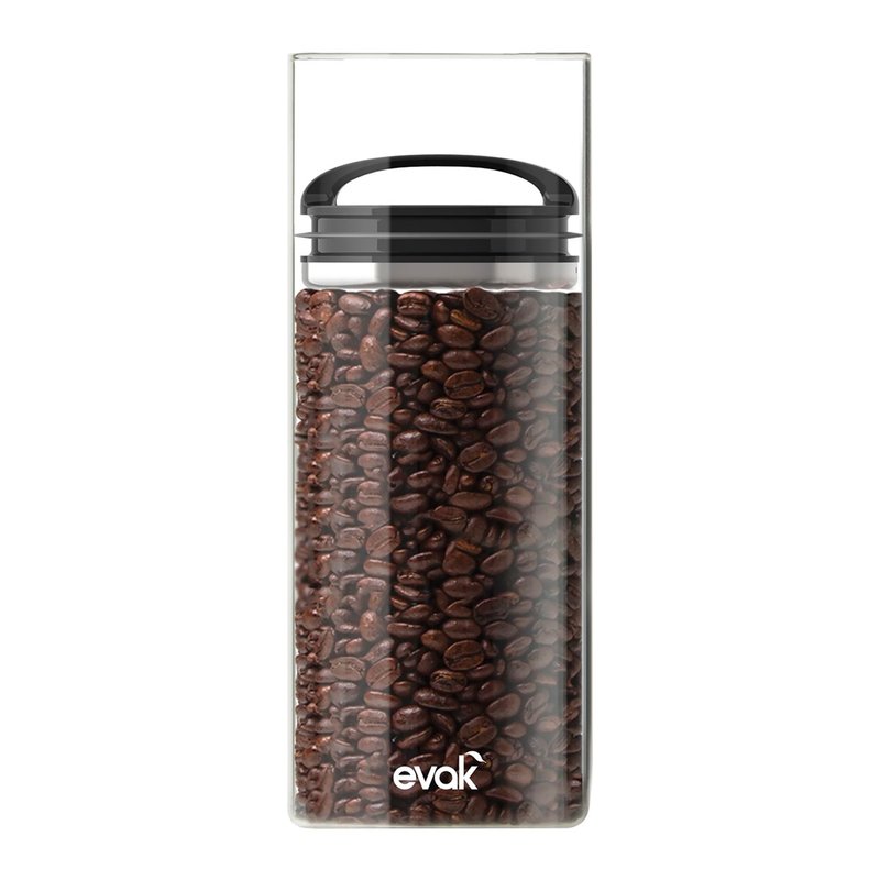 EVAK 密封儲物罐 Compact 系列/玻璃/亮面把手 (3號) - 1360ml - 居家收納/收納盒/儲物盒 - 玻璃 透明