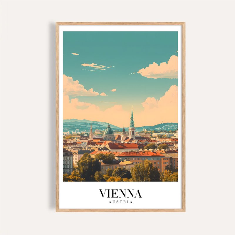 維也納晨光之城 Vienna Morning Light / 城市景觀插畫海報 掛畫 - 海報/掛畫/掛布 - 紙 