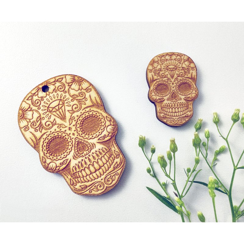 10 Pieces wood sugar skull, Wooden skull shapes for crafts, Day of the Dead, Hal - Other - Wood 