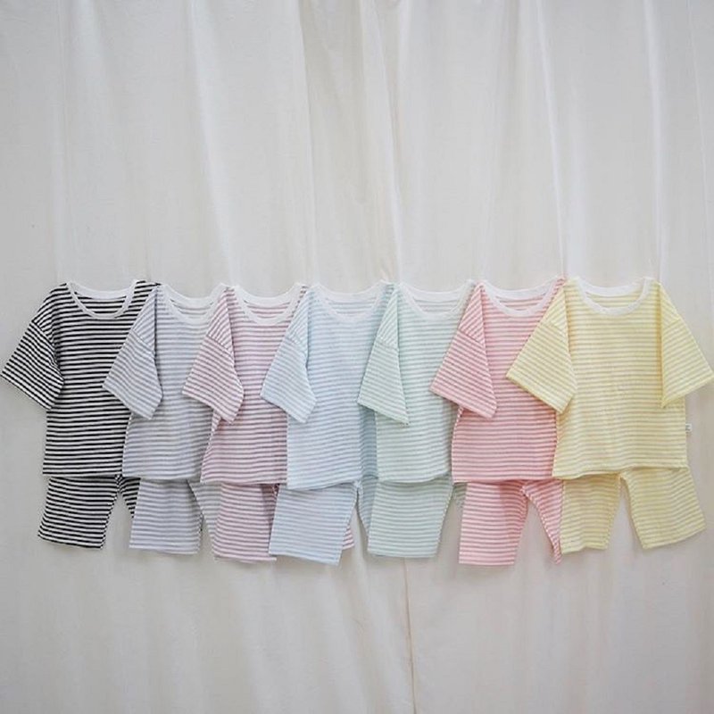 韓國透氣輕薄夏日清爽馬卡龍色居家服套裝 Macaron Set - 男/女童裝 - 棉．麻 