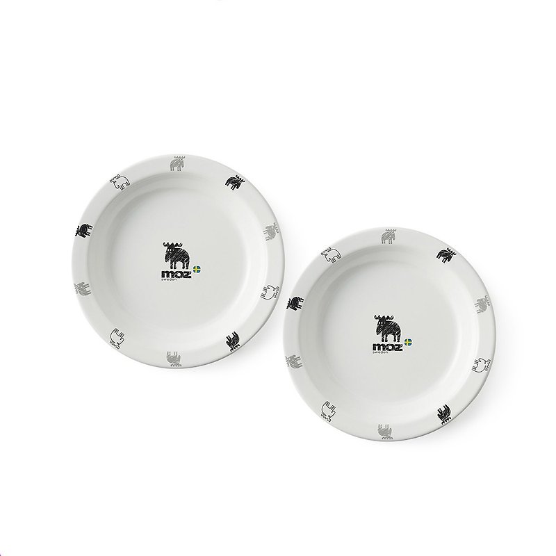 MOZ series enamel plates 2 pieces 23cm - จานและถาด - วัตถุเคลือบ 