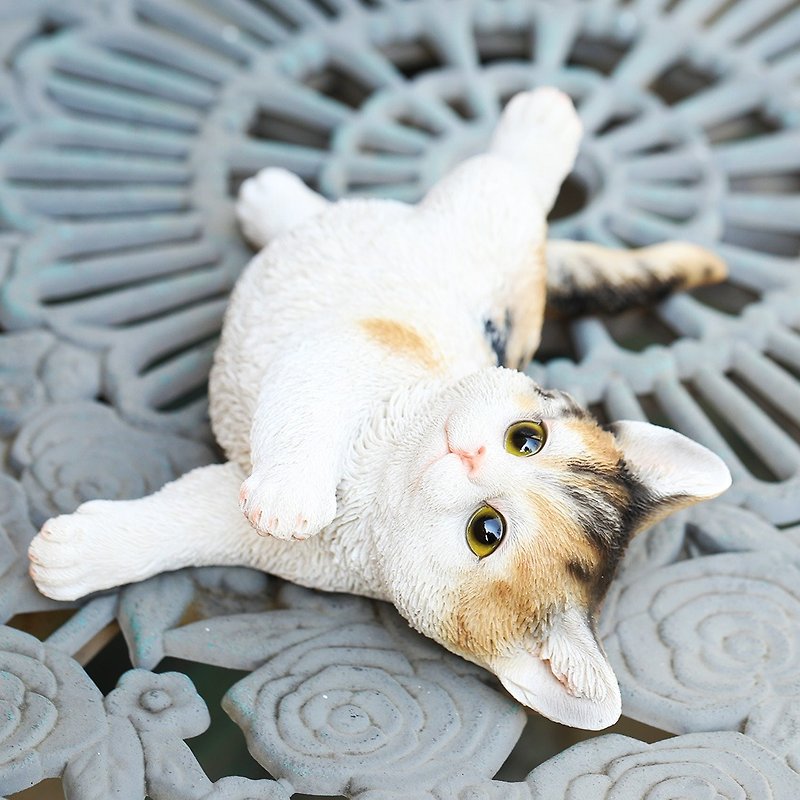 Devalier ca118m [Genuine] Cat Figurine Calico Cat Resin Gift Cute Birthday Gift - Items for Display - Resin Gray