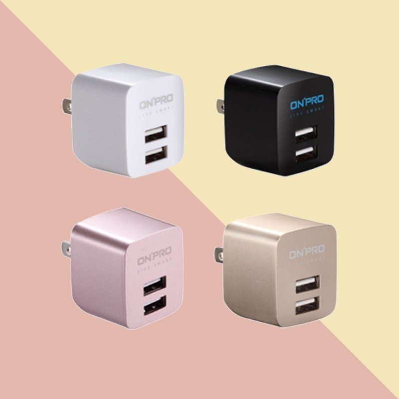 [ONPRO] 2.4A Charger Two Hole Plug Plug Tofu Head UC-2P01 - Phone Accessories - Other Materials 