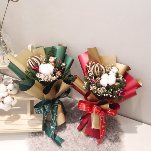| 品樺花坊 | 不凋花 乾燥花 客製化 花禮 聖誕花束 \ 自己的聖誕花束自己搭 客製化花束 平價不凋花束