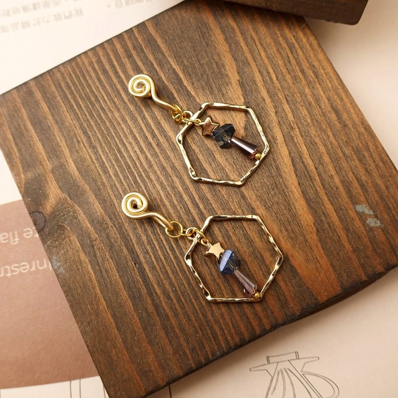 遲來的聖誕 無痛耳夾 / 透紫 - 耳環/耳夾/耳骨夾 - 其他金屬 