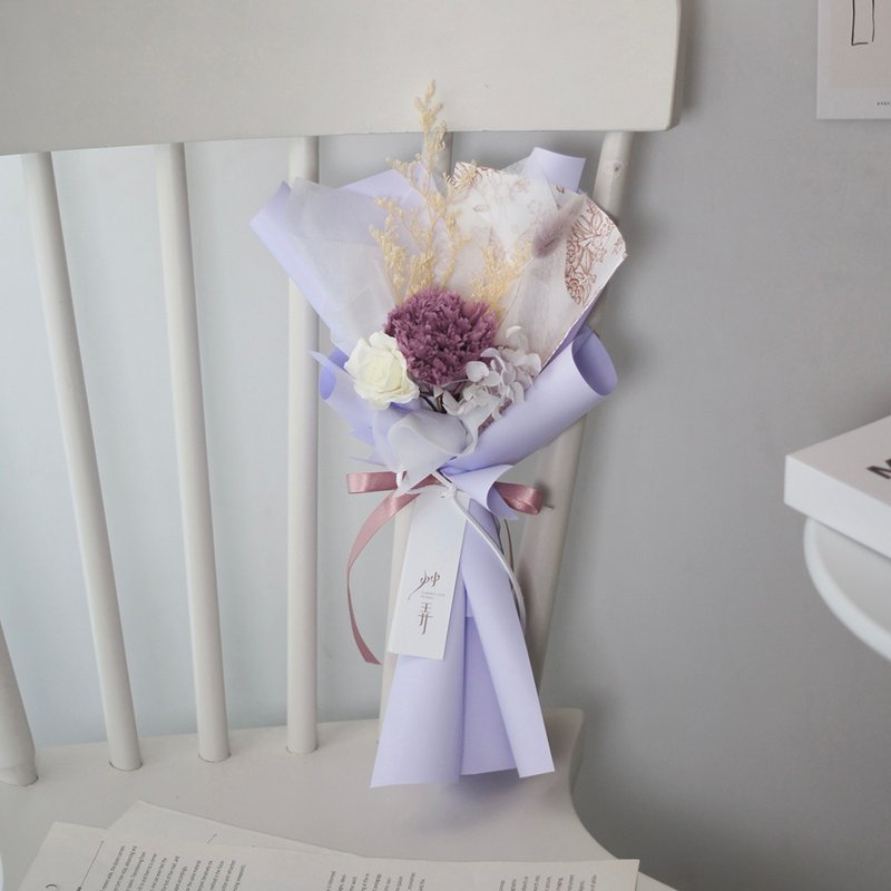 [艸踸Garden Lane Floral] Teacher’s Day Everlasting Carnation Bouquet-Elegant Purple (S) - Dried Flowers & Bouquets - Plants & Flowers 