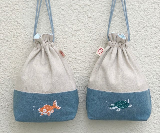 金魚釣り巾着バッグ / シルクスクリーン / - ショップ