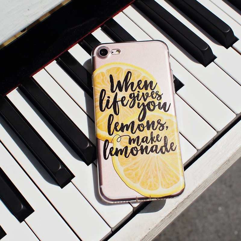 when life gives you lemons, made lemonade- Shock Resistant Soft Case- iPhone - เคส/ซองมือถือ - พลาสติก สีเหลือง