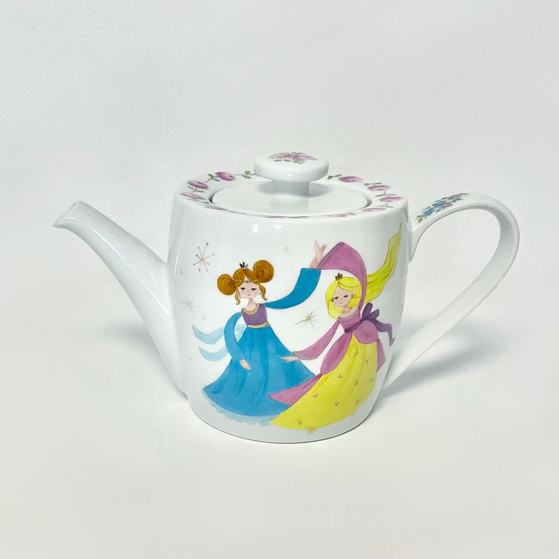 バラとダンシングプリンセスのティーポット - 茶壺/茶杯/茶具 - 瓷 白色