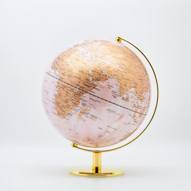 SkyGlobe 10吋大理石金陸地半圓尺地球儀(英文版) - 擺飾/家飾品 - 其他金屬 粉紅色