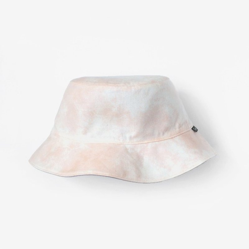 芙蓉粉暈染雙面漁夫帽 - 帽子 - 棉．麻 粉紅色