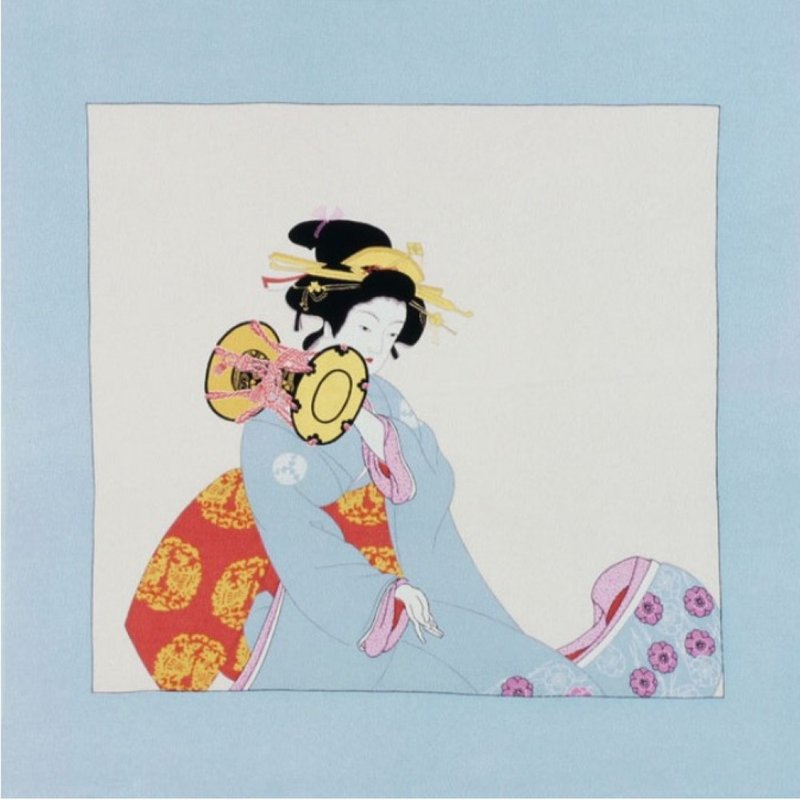 京都風呂敷包巾-浮世繪 二巾-鼓美人(水) - 擺飾/家飾品 - 其他材質 