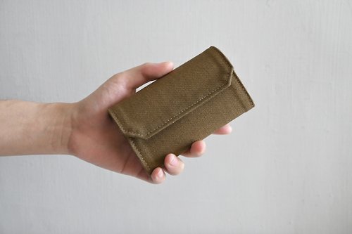 1983ER 焙茶色帆布包 可水洗紙 零錢包 卡片夾 卡其色 環保 超輕量40g