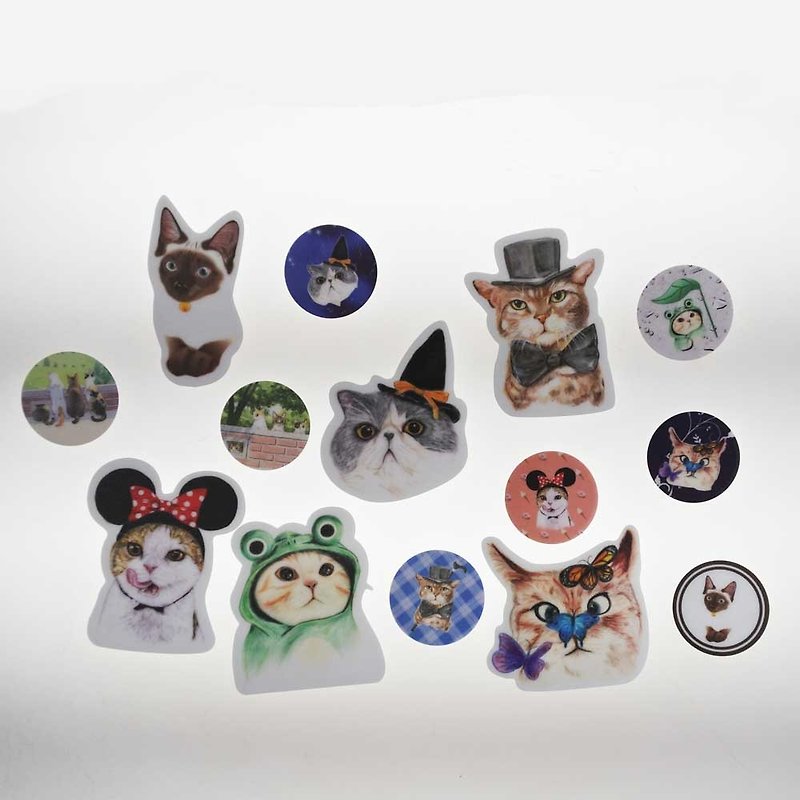3Cat shop food Minnie cat waterproof sticker - Stickers - Waterproof Material 