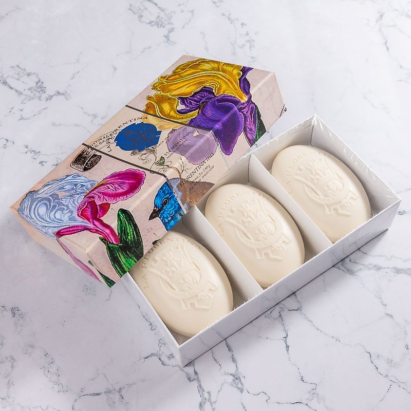 【Dianhua Coupon】Italian Handmade Scented Soap 150g 3 in Gift Box Set-Florence Iris - Soap - Other Materials Purple