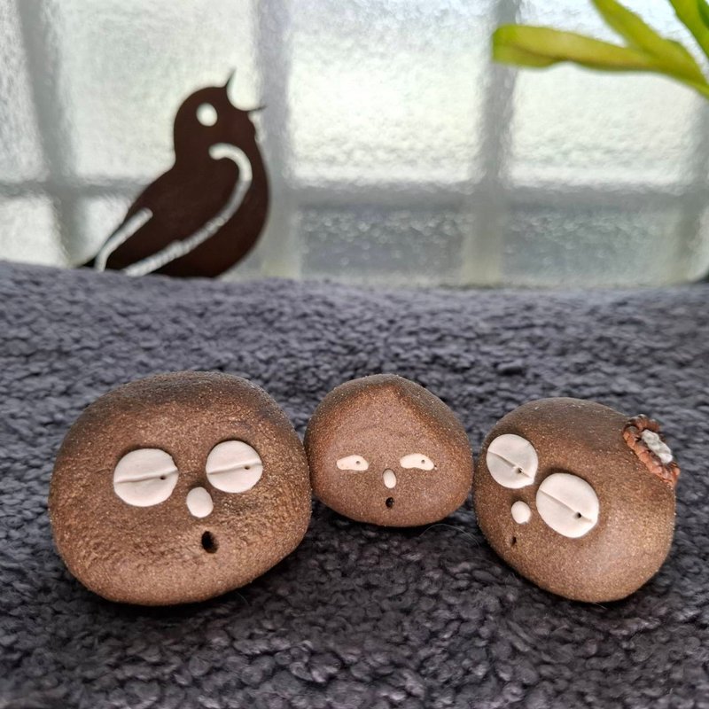 陶偶一家人系列- 3號 療癒系手作陶偶 文創 擺飾 - 公仔/玩偶 - 陶 