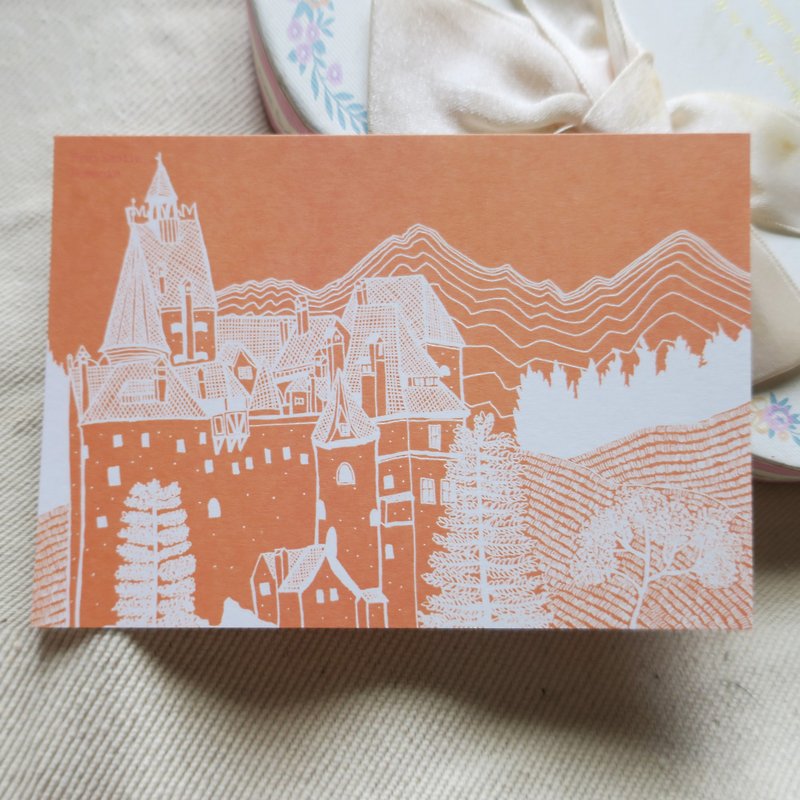 旅行風景ルーマニア-バーン城/イラストはがき - カード・はがき - 紙 