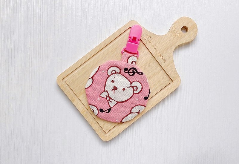 Pink Bear Round Ping An Amulet Bag Ping An Amulet Bag Incense Bag Mid-Moon Gift Ping An (Fu Bag) - Omamori - Cotton & Hemp 