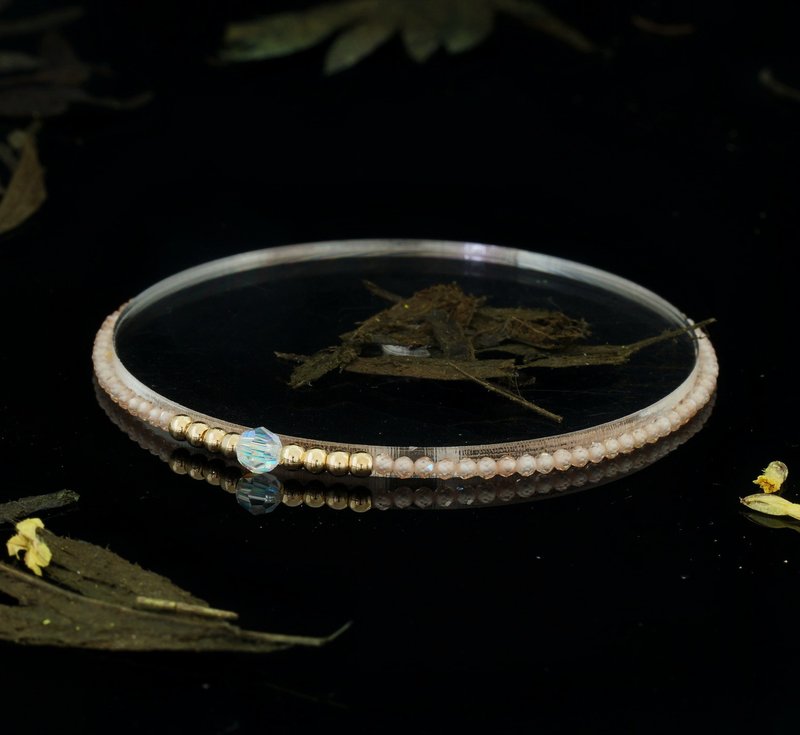 輕奢風 香檳鋯石 14KGF Swarovski 水晶手鍊 - 手鍊/手環 - 寶石 