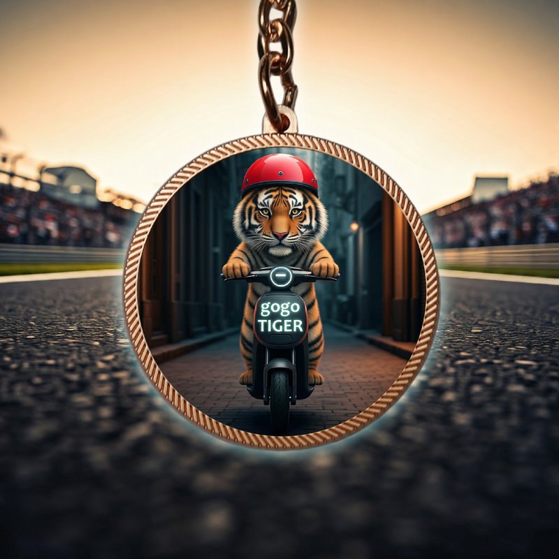 OneMe AI-generated Caricature Metal Key Holder gogo tiger - พวงกุญแจ - โลหะ 