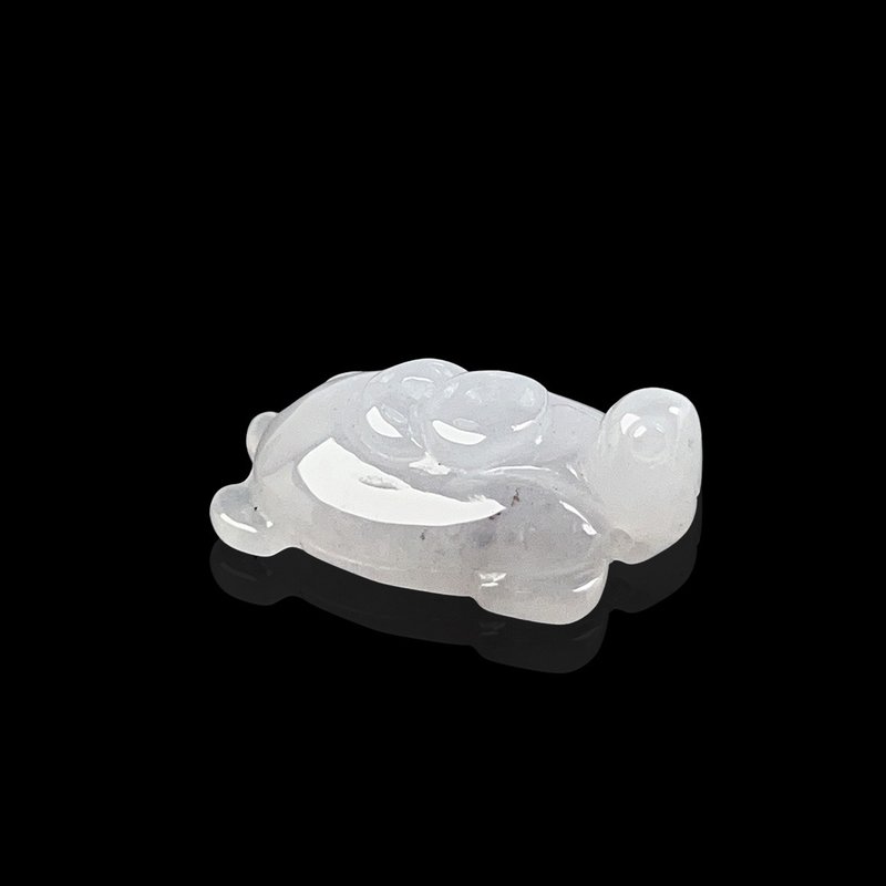 [Good Luck and Longevity] Ice Jade Turtle Ornament | Natural Burmese Jade A-grade - Items for Display - Jade Transparent