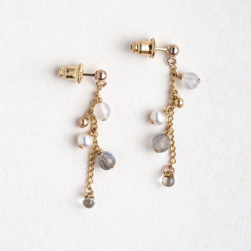 Dew Drop EARRINGS - Earrings & Clip-ons - Other Metals Blue