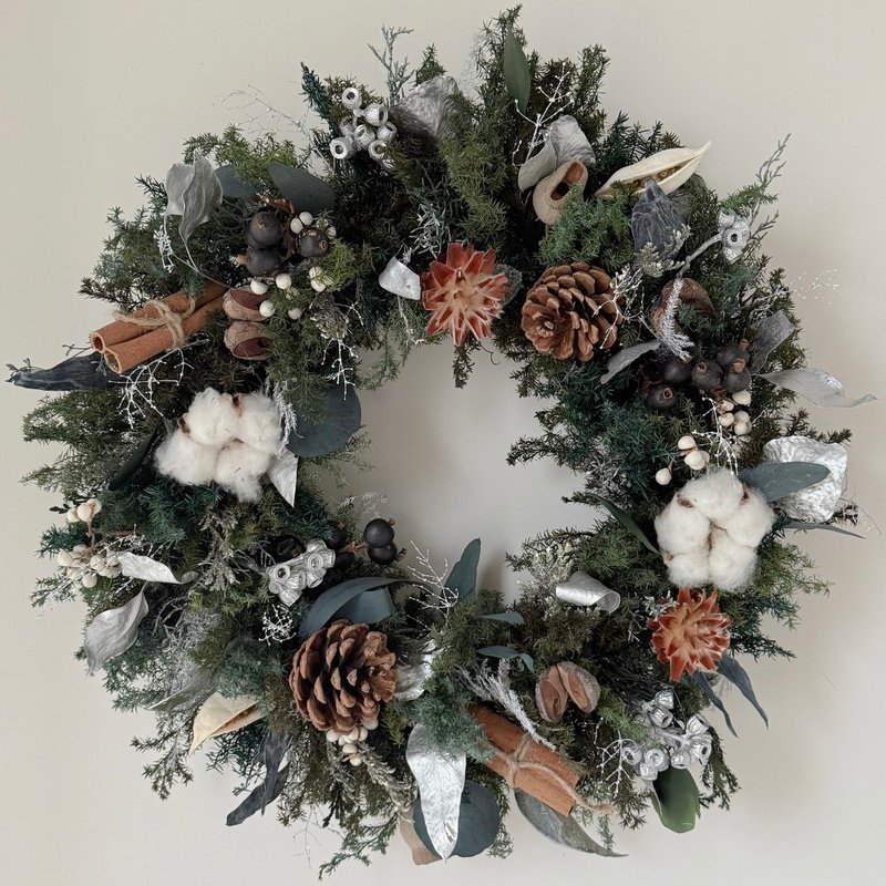 SEE 看見花藝設計|聖誕節|永生雪松 |花圈|月光聖誕雪松花圈 - 乾燥花/永生花 - 植物．花 